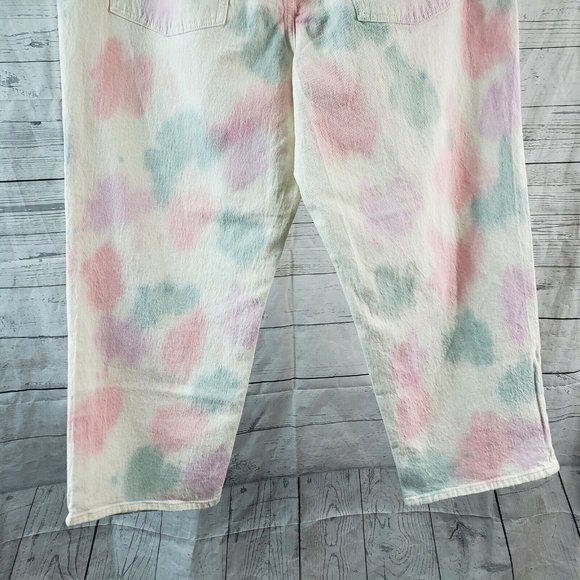 Universal Thread Womens Vintage Straight Jeans Sz 18 White Pink High Rise - Picture 5 of 7